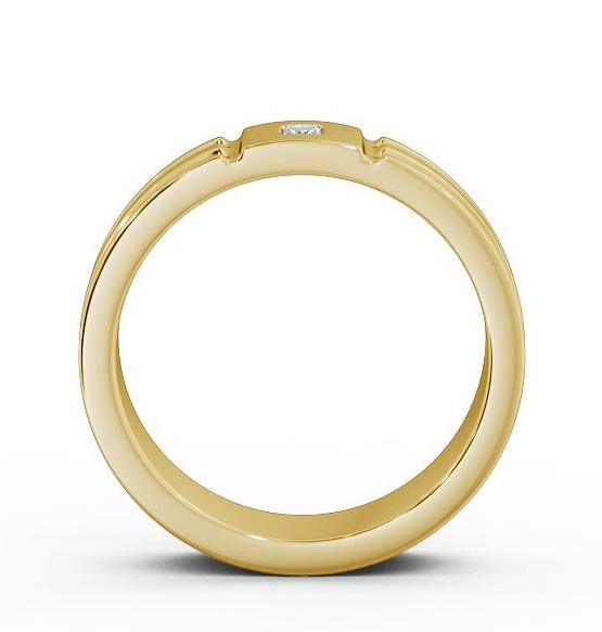 Mens Grooved Princess Diamond Wedding Ring 9K Yellow Gold WBM41_YG_THUMB1 