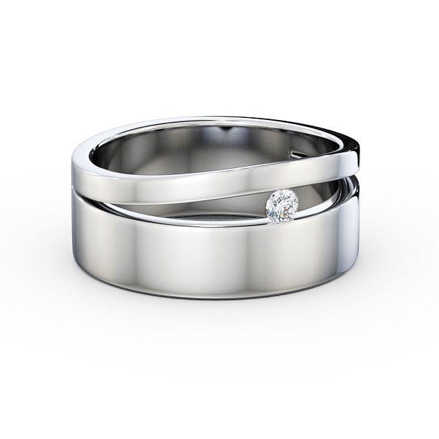 Mens Diamond 0.05ct Wedding Ring 18K White Gold - Kelvin WBM42_WG_HAND