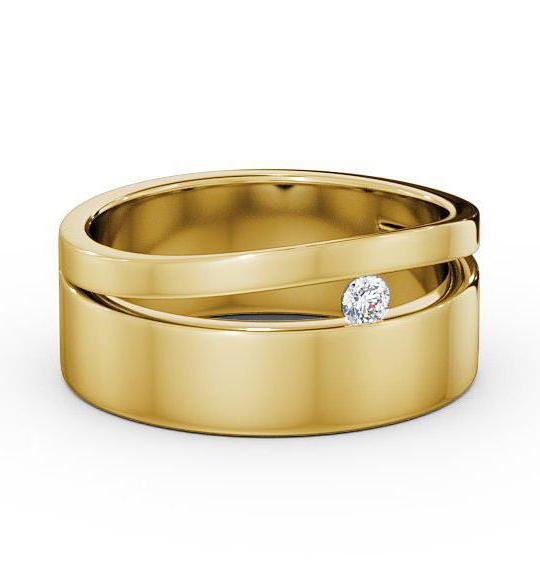 Mens Round Diamond 0.05ct Wedding Ring 9K Yellow Gold WBM42_YG_THUMB1