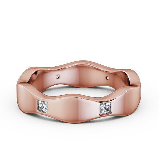 Mens Princess Diamond 0.30ct Waving Edge Wedding Ring 18K Rose Gold WBM44_RG_THUMB1