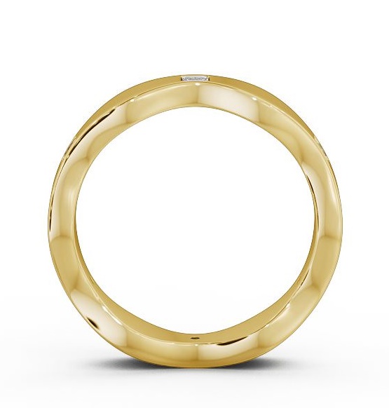 Mens Princess Diamond 0.30ct Waving Edge Wedding Ring 9K Yellow Gold WBM44_YG_THUMB1 