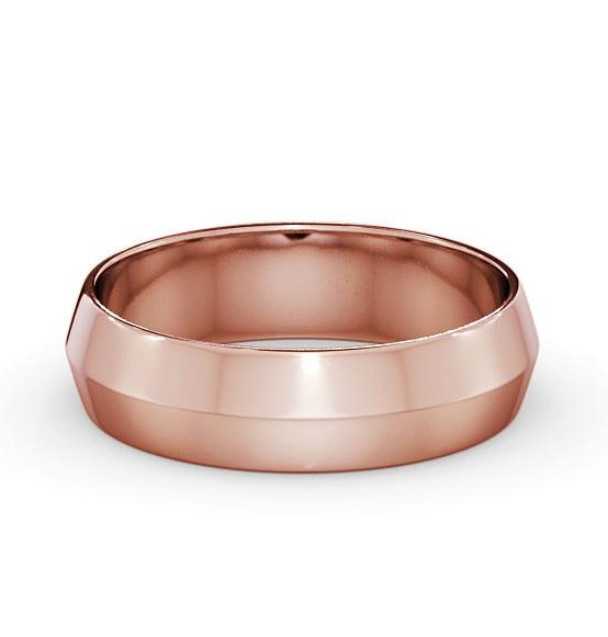 Mens Plain Knife Edge Wedding Ring 18K Rose Gold WBM45_RG_THUMB2 