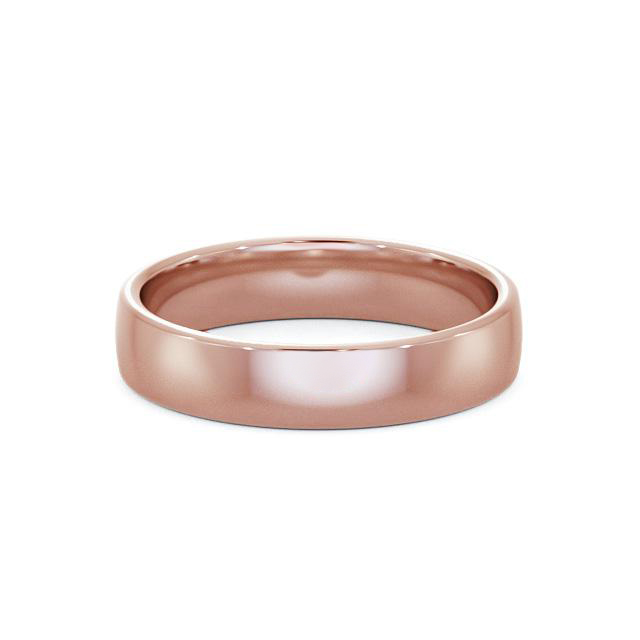 Mens Plain Wedding Ring 18K Rose Gold - Double Comfort WBM46_RG_HAND