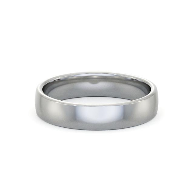 Mens Plain Wedding Ring 18K White Gold - Double Comfort WBM46_WG_HAND