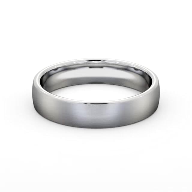 Mens Plain Wedding Ring 18K White Gold - Double Comfort (Matt) WBM46B_WG_HAND