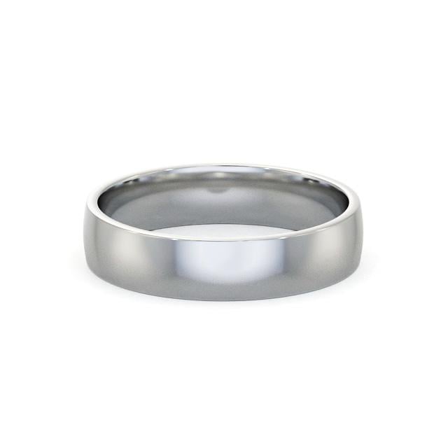 Mens Plain Wedding Ring Platinum - Flat Side Court WBM47_WG_HAND