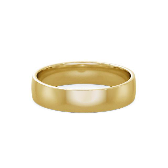 Mens Plain Wedding Ring 18K Yellow Gold - Flat Side Court WBM47_YG_HAND