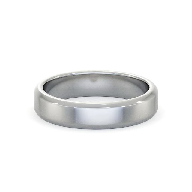 Mens Plain Wedding Ring 18K White Gold - Bevel Edge WBM49_WG_HAND