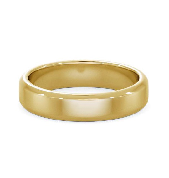 Mens Plain Bevel Edge Wedding Ring 18K Yellow Gold WBM49_YG_THUMB1