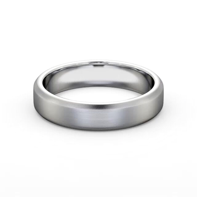 Mens Plain Wedding Ring 18K White Gold - Bevel Edge (Matt) WBM49B_WG_HAND