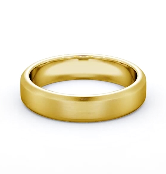 Mens Plain Bevel Edge with Matt Finish Wedding Ring 18K Yellow Gold WBM49B_YG_THUMB1