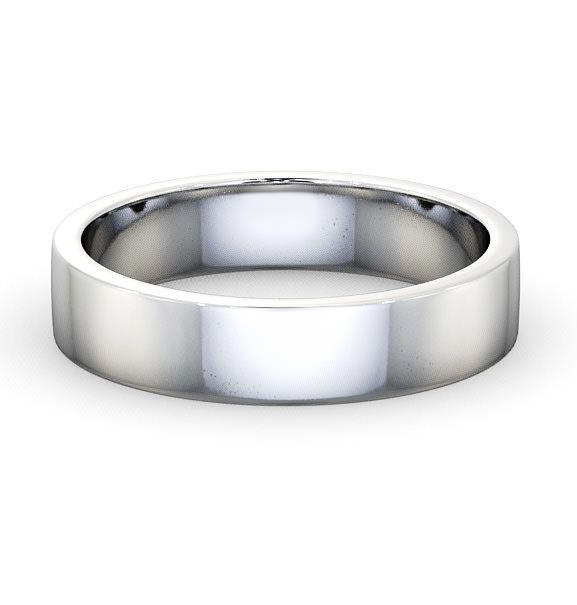 Mens Plain Flat Style Wedding Ring 18K White Gold WBM4_WG_THUMB1