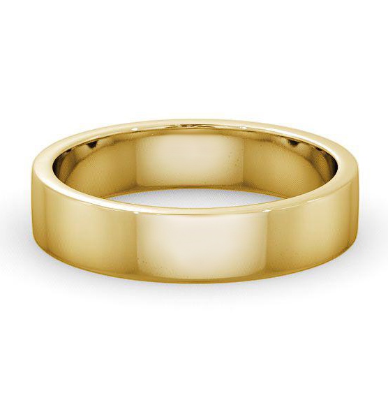 Mens Plain Flat Style Wedding Ring 9K Yellow Gold WBM4_YG_THUMB1