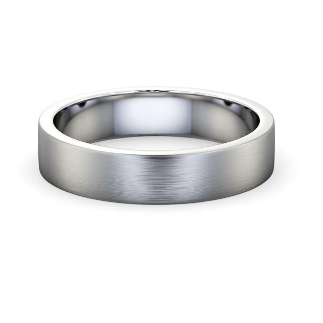 Mens Plain Wedding Ring Platinum - Flat (Matt) WBM4B_WG_HAND