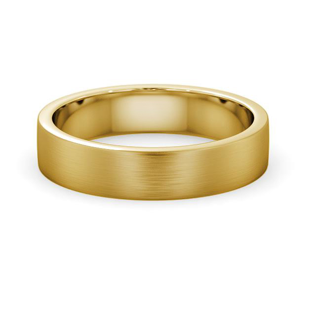Mens Plain Wedding Ring 18K Yellow Gold - Flat (Matt) WBM4B_YG_HAND