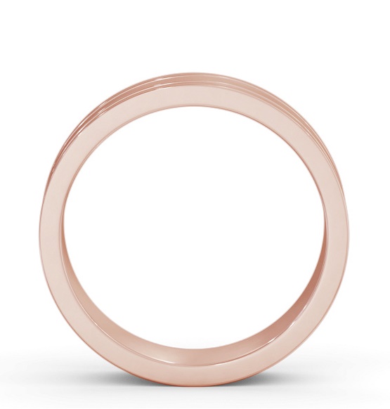 Mens Flat Profile Double Groove Wedding Ring 18K Rose Gold WBM50_RG_THUMB1 