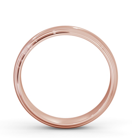 Mens D Shape Step Wedding Ring 18K Rose Gold WBM52_RG_THUMB1 