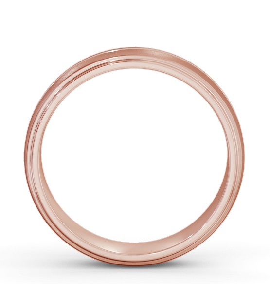 Mens D Shape Step and Single Groove Matt Finish Ring 18K Rose Gold WBM54B_RG_THUMB1 