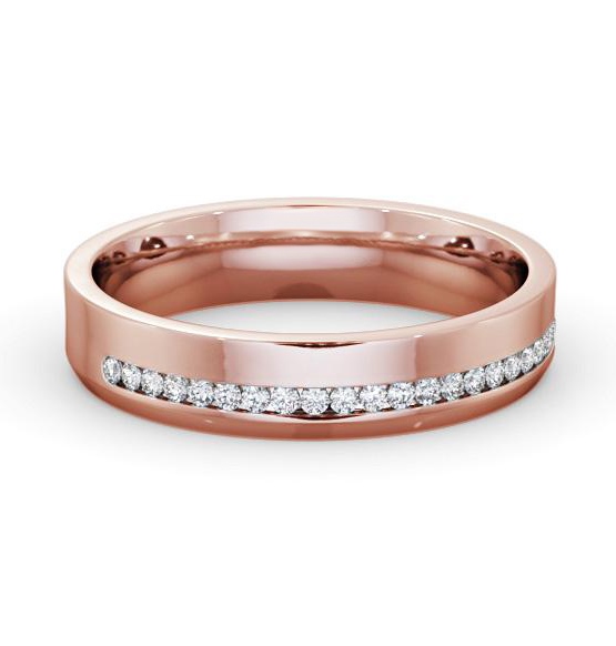 Mens 0.20ct Round Diamond Channel Set Wedding Ring 18K Rose Gold WBM57_RG_THUMB1