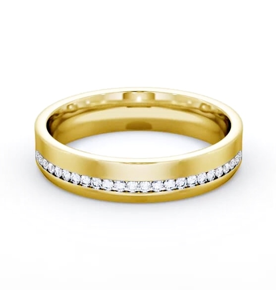 Mens 0.20ct Round Diamond Channel Set Wedding Ring 18K Yellow Gold WBM57_YG_THUMB1