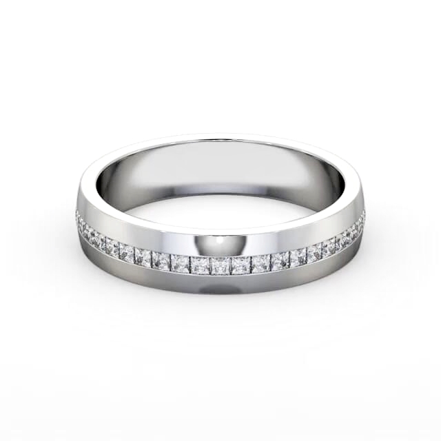 Mens 0.50ct Diamond Wedding Ring 18K White Gold - Maylene WBM58_WG_HAND