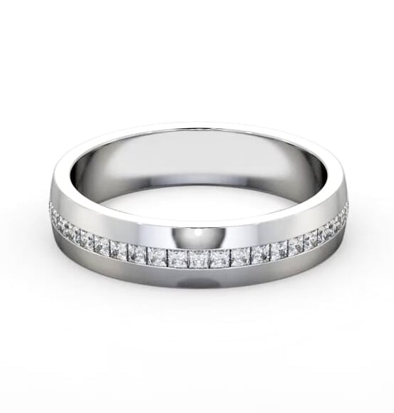 Mens 0.50ct Princess Diamond Channel Set Wedding Ring 18K White Gold WBM58_WG_THUMB2 
