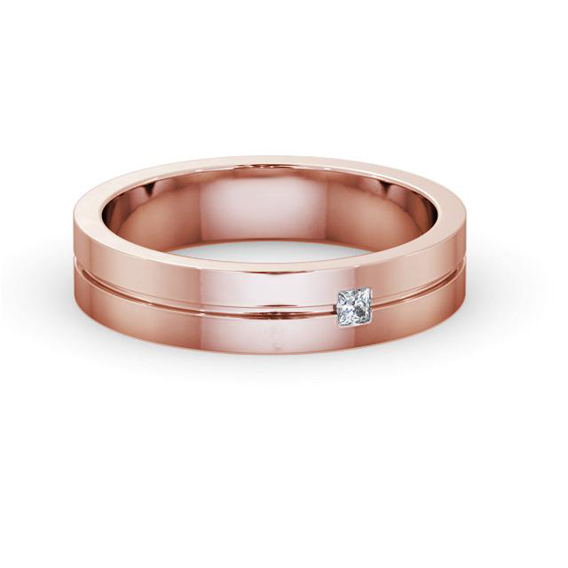 Mens Diamond Wedding Ring 18K Rose Gold - Benson WBM59_RG_HAND