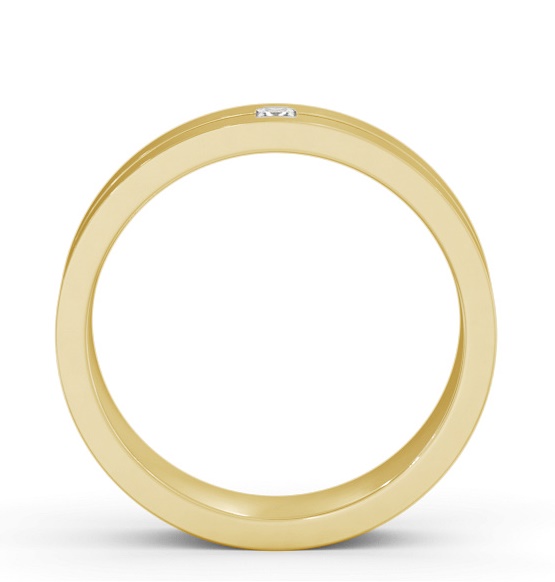 Mens Princess Diamond Single Groove Wedding Ring 9K Yellow Gold WBM59_YG_THUMB1 