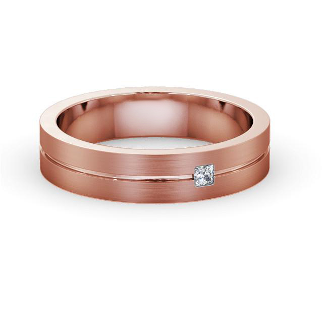 Mens Diamond Wedding Ring 18K Rose Gold - Benson (Matt) WBM59B_RG_HAND