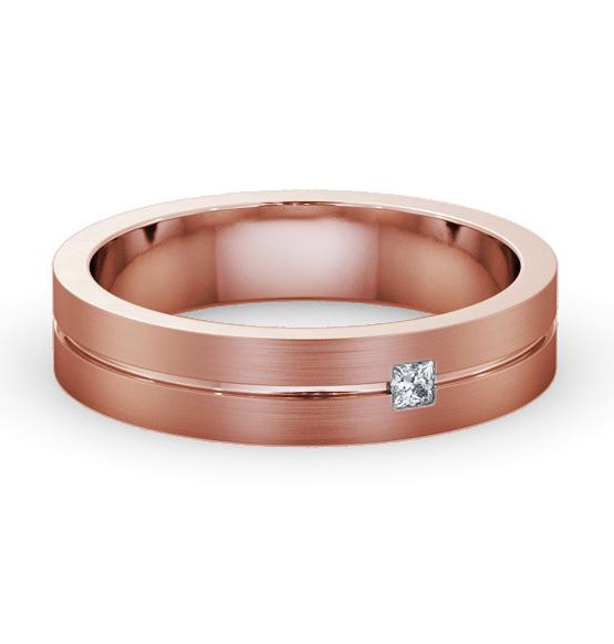 Mens Princess Single Groove with Matt Finish Ring 18K Rose Gold WBM59B_RG_THUMB2 