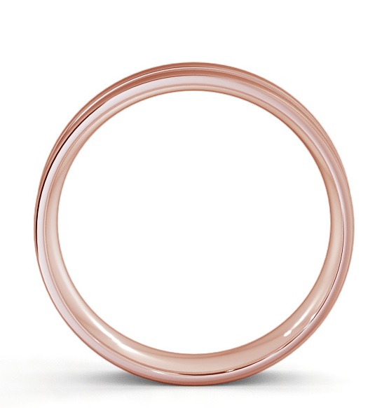 Mens Flat Court Single Groove Matt Finish Wedding Ring 18K Rose Gold WBM5B_RG_THUMB1 
