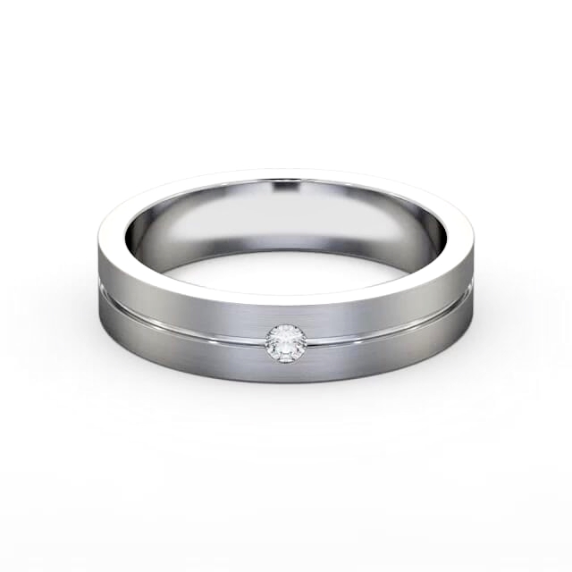Mens Diamond Wedding Ring 18K White Gold - Kavan (Matt) WBM60B_WG_HAND