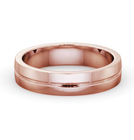 Mens Single Groove Wedding Ring 18K Rose Gold WBM61_RG_THUMB2 
