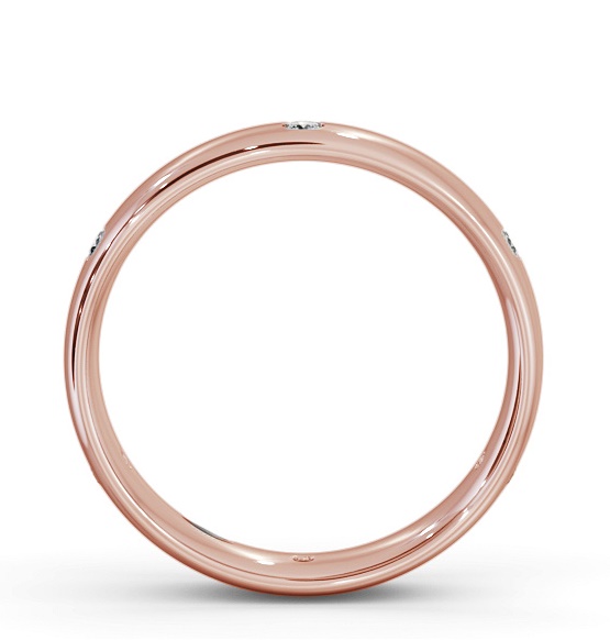 Mens Round Diamond Flush Setting Wedding Ring 18K Rose Gold WBM62_RG_THUMB1 