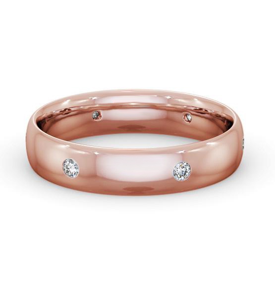 Mens Round Diamond Flush Setting Wedding Ring 18K Rose Gold WBM62_RG_THUMB1