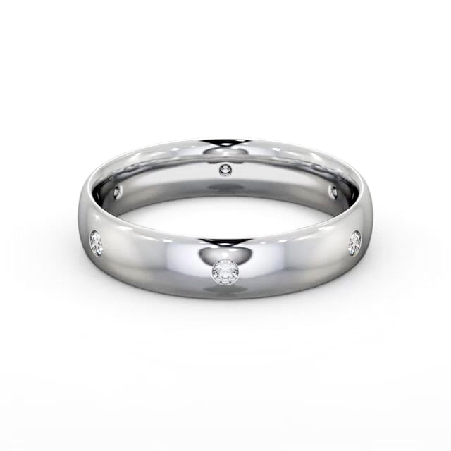 Mens Diamond Wedding Ring 18K White Gold - Hecter WBM62_WG_HAND