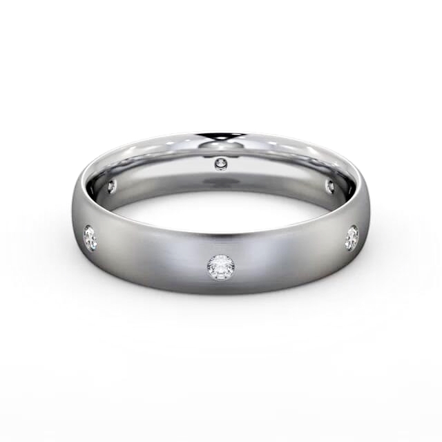 Mens Diamond Wedding Ring 18K White Gold - Hecter (Matt) WBM62B_WG_HAND