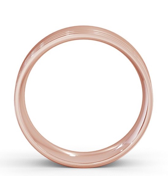 Mens Flat Court Double Groove Wedding Ring 18K Rose Gold WBM6_RG_THUMB1 