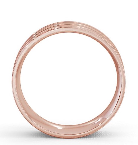 Mens Treble Grooved Flat Court Wedding Ring 18K Rose Gold WBM8_RG_THUMB1 