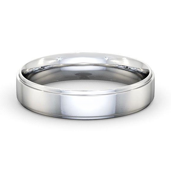 Mens Side Step Design Wedding Ring 18K White Gold WBM9_WG_THUMB2 