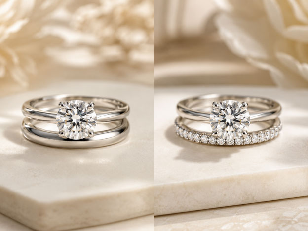 Plain or Diamond Wedding Band?